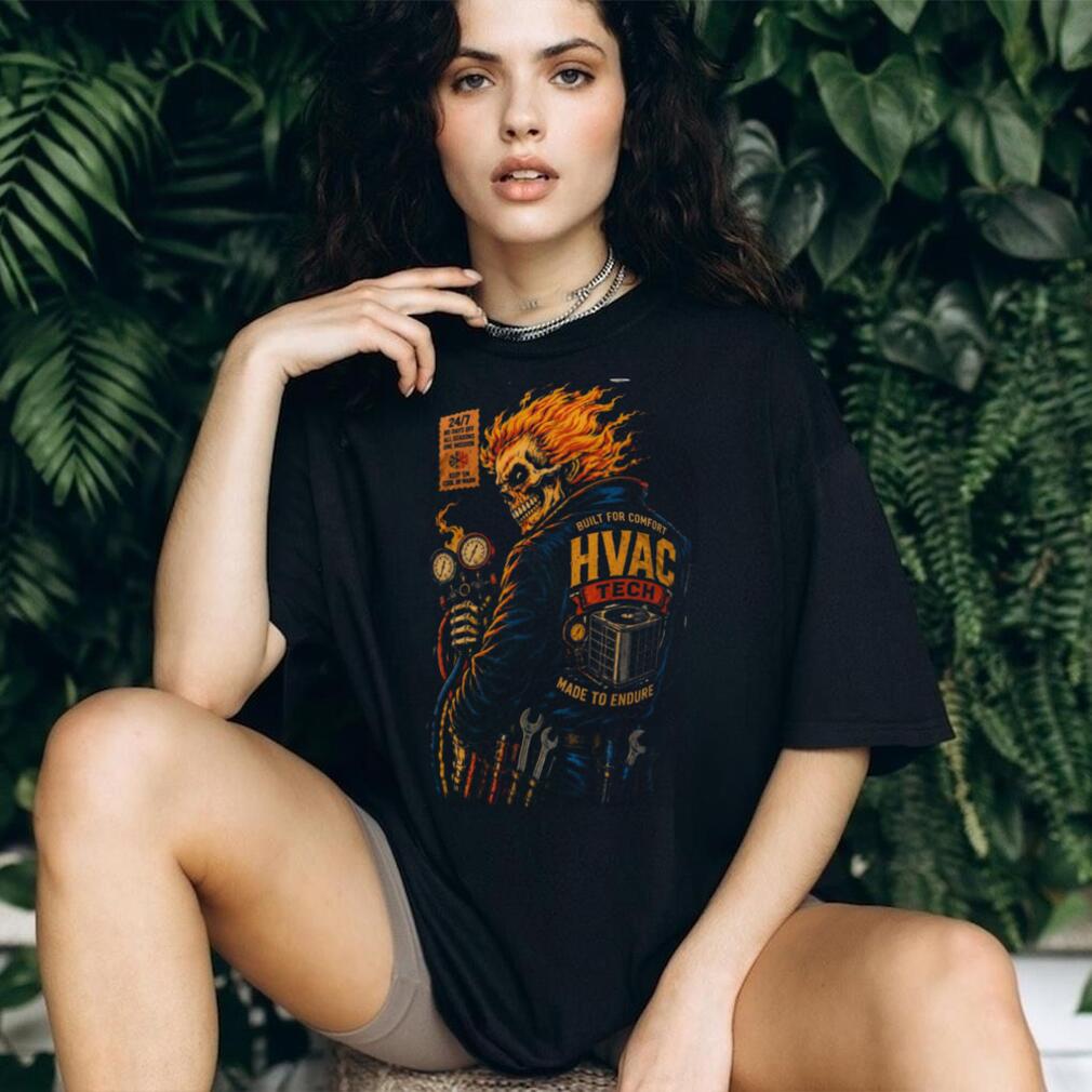HVAC Tech Fire Skull Built For Comfort Shirt