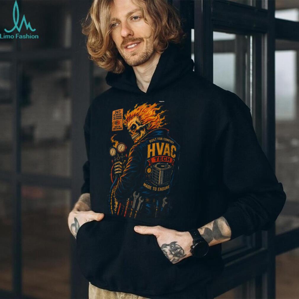 HVAC Tech Fire Skull Built For Comfort Shirt