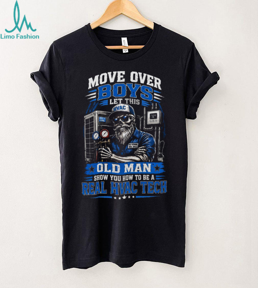 HVAC Tech Old Man Skull Funny Cool Retro Mechanic Shirt