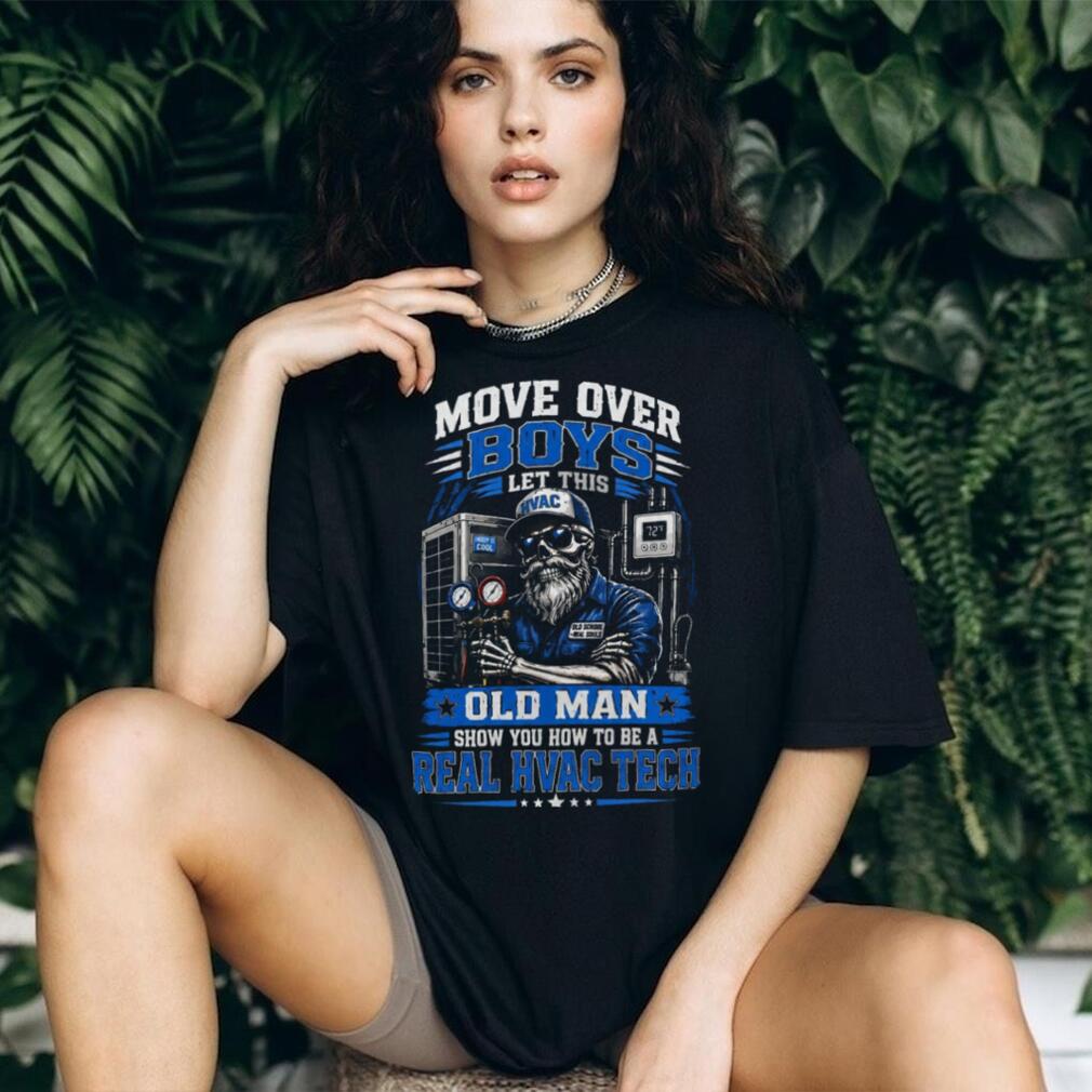 HVAC Tech Old Man Skull Funny Cool Retro Mechanic Shirt