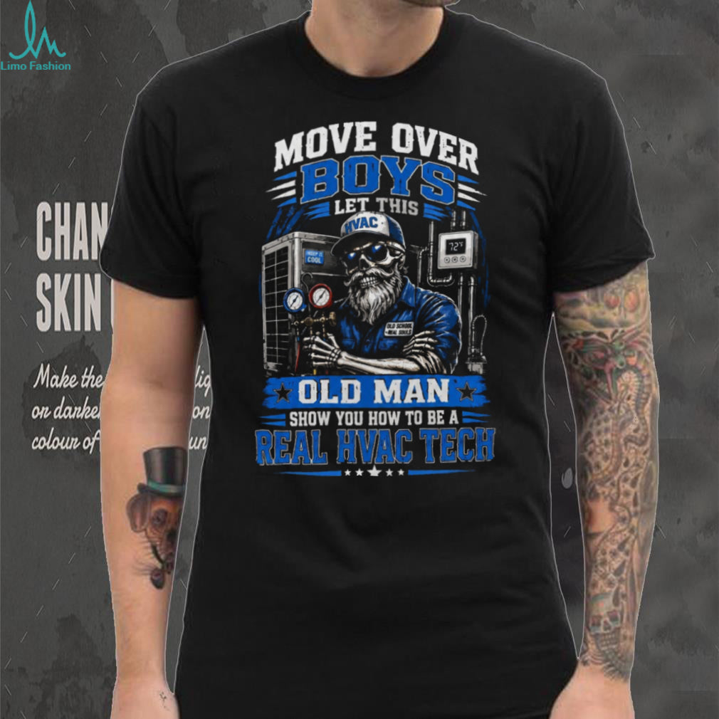 HVAC Tech Old Man Skull Funny Cool Retro Mechanic Shirt