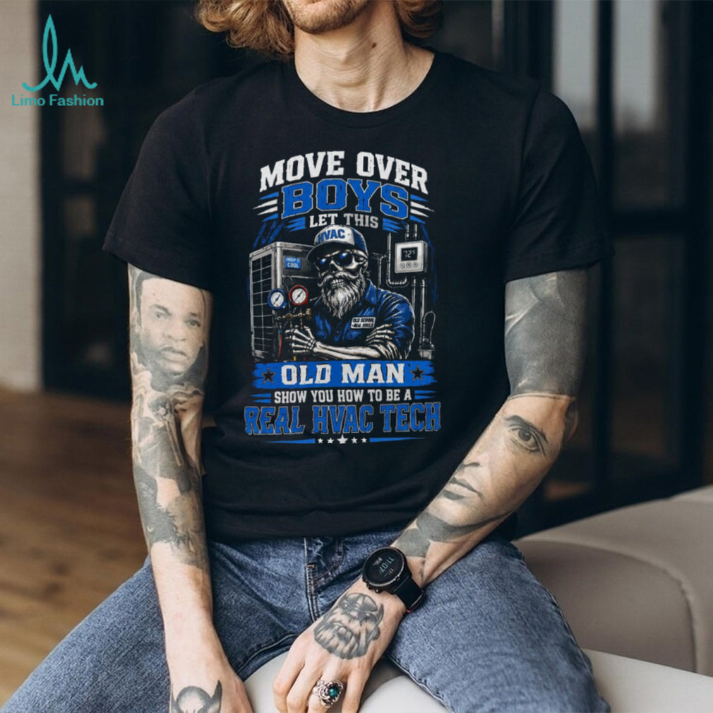 HVAC Tech Old Man Skull Funny Cool Retro Mechanic Shirt