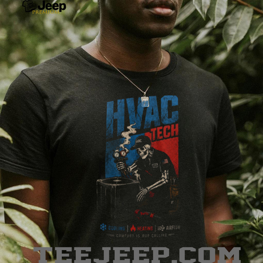 HVAC Tech Stay Cool Work Hard Skull Shirt