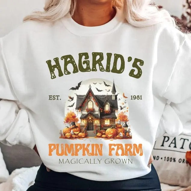 Hagrid's Pumpkin Farm Sweatshirt, Spooky House Shirt, Fall Sweatshirt, Halloween Sweatshirt, Pumpkin Sweatshirt, Fall...