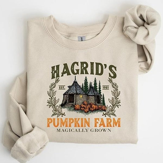 Hagrid's Pumpkin Farm Sweatshirt, Thanksgiving 2024, Fall Sweatshirt, Halloween Sweatshirt, Pumpkin Sweatshirt, Fall Shirt, Book Lover Gift