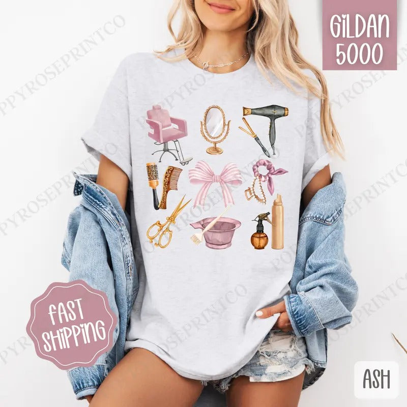 Hair Stylist Shirt Gildan, Hairdresser Tee, Funny Women's Tshirt Plus Sizes Hoodie, Sweatshirt | PureTeeCo.com