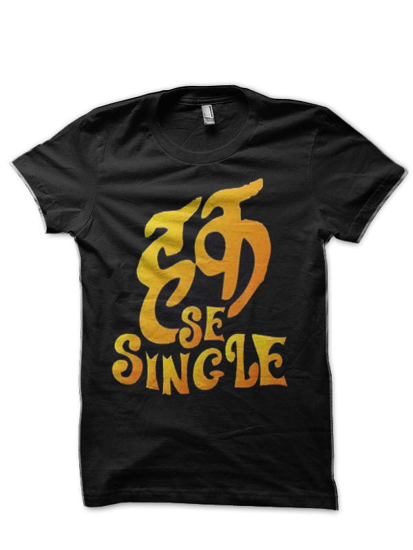 Haq Se Single Hinglish Print black T-Shirt Hoodie, Sweatshirt | PureTeeCo.com
