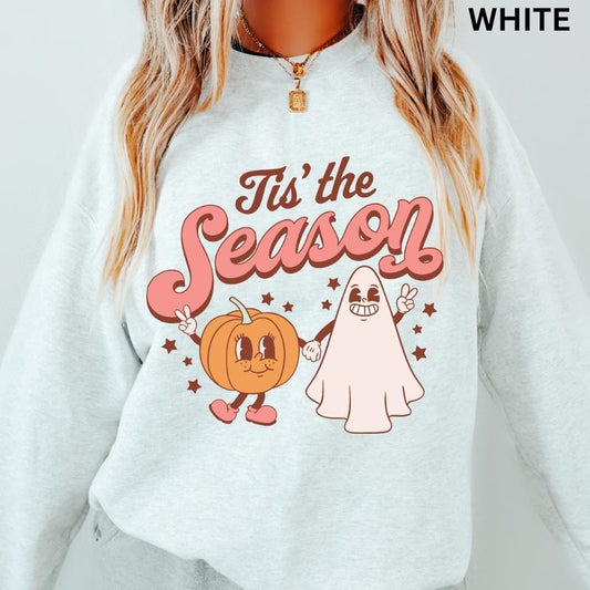 Halloween Crewneck, Tis the Season Halloween Sweatshirt #2, Spooky Season Graphic Oversized Halloween Graphic Crewneck, Cotton Pullover Spooky Season Sweater