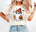 Halloween Ghost Tshirt, Cute Ghost Shirt, Womens Halloween Shirt, Spooky Season Shirt, Gift For Halloween Cotton Top...
