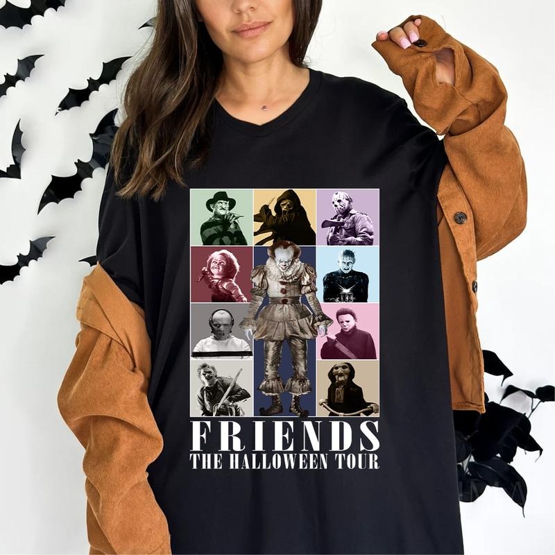 Halloween Horror Characters Shirt, Friends Halloween Shirt, Horror Movie Characters Shirt, Horror Characters Friends...
