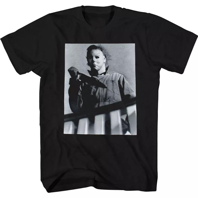 Halloween Michael Myers Knife Photo T-Shirt, Ghostface Vintage 90s Graphic T-Shirt, Scream Horror Movies Shirt, gift for...