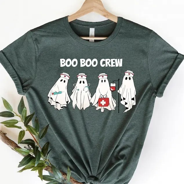 Halloween Nurse Shirt, Boo Boo Crew Shirt, Boo Shirt, Halloween Shirt, Funny Halloween Shirt, Cute Nurse Shirt, Ghost...