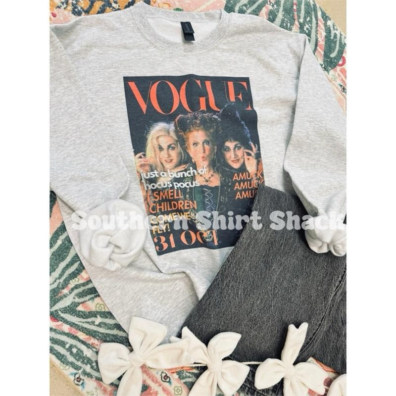 Halloween V0GUE Sweatshirt | Halloween Sweatshirt | Gildan Sweatshirt T-Shirts, Hoodie | PureTeeCo.com