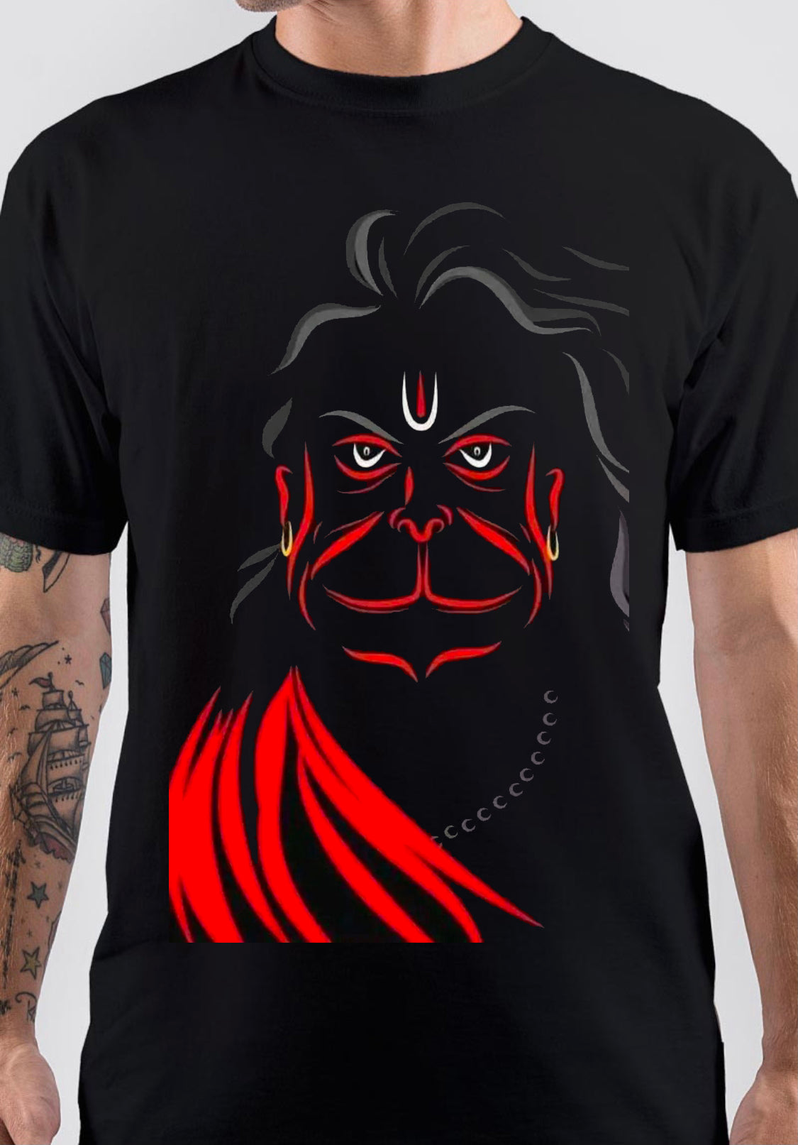 Hanuman Black T-Shirt Hoodie, Sweatshirt | PureTeeCo.com