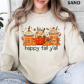 Happy Fall Y'all Crewneck, Oversized Fall Crewneck Sweatshirt, Fall Crewneck, Retro Sweatshirt Graphic Oversized...