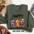 Happy Hallothanksmas Sweatshirt , Christmas Sweatshirt, Thanksgiving Shirt, Christmas Shirt, Coffee Pumpkin Spice Iced,...