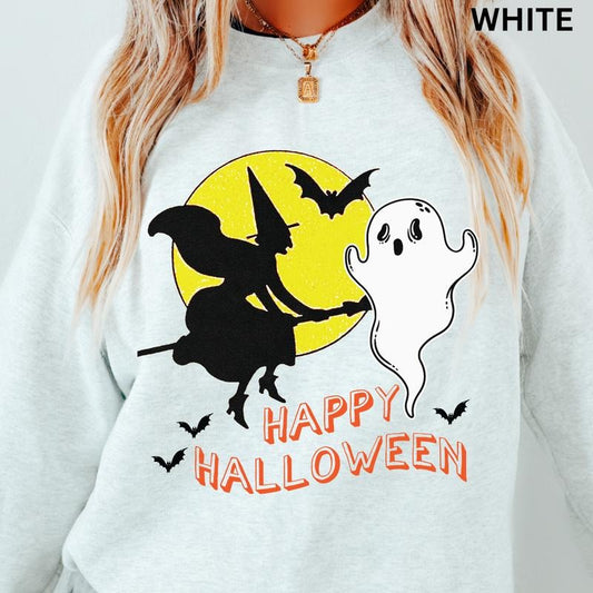 Happy Halloween Sweatshirt, Halloween Night Sweatshirt, Halloween Graphic Sweatshirt Casual Crewneck