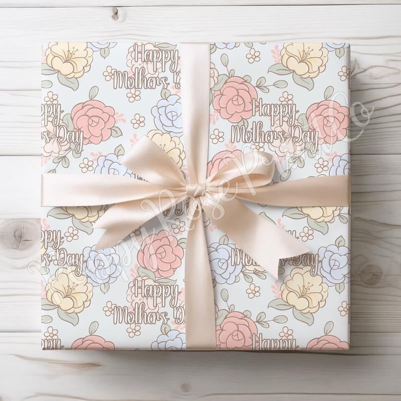 Happy Mother's Day Floral Wrapping Paper T-Shirts, Hoodie, Sweatshirt | PureTeeCo.com