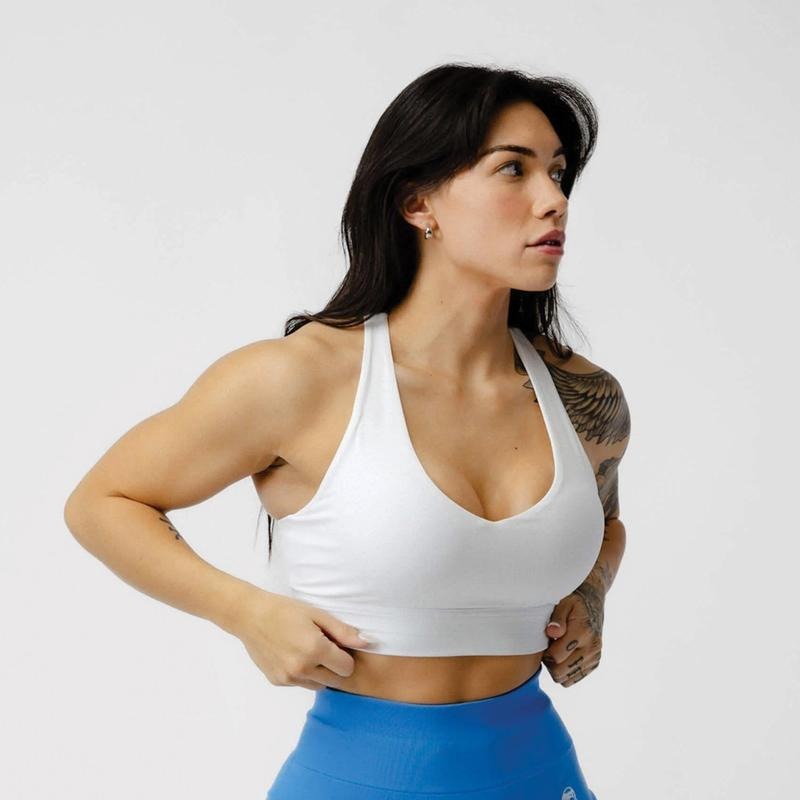 Harmony Women's Plain Bra - Lightweight Fabric, Medium to High Support, Thick Straps, Summer Season, White T-Shirts,...