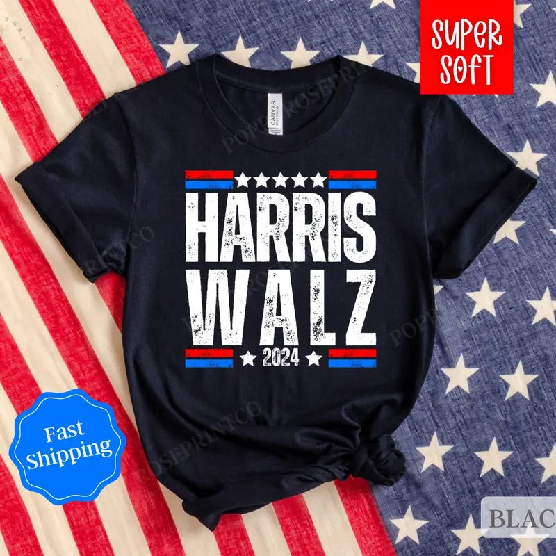 Harris Walz 2024 Shirt, Election 2024 Shirt, Madam President Shirt, Kamala TShirt Hoodie, Sweatshirt | PureTeeCo.com
