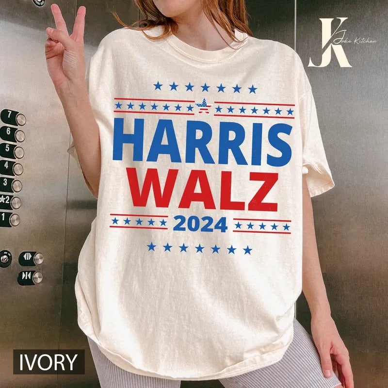 Harris Walz 2024 Shirt, Vote Kamala Tee, Tank Top- Sweatshirt, Kamala Harris Tim Walz Waltz Election Gift, President...