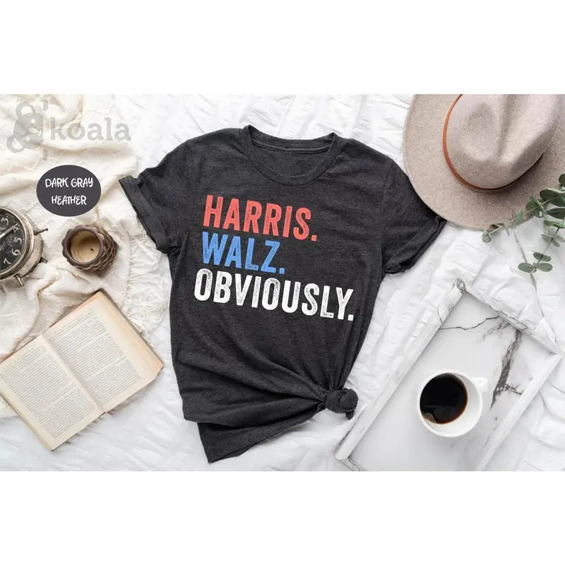 Harris Walz Obviously Shirt, Harriz Shirt, Harris Walz Shirt, Kamala Harris Shirt, Obviously Shirt, Election Shirt,...