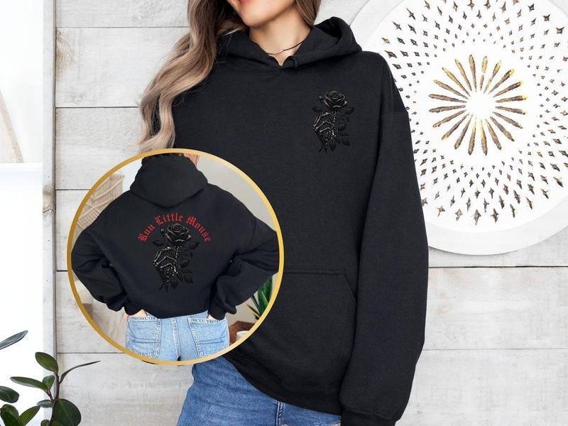Haunting Adeline Hoodie, Run Little Mouse Dark Romance Gothic Book Lovers Pullover Sweatshirt, Gift for Reader Womenswear...