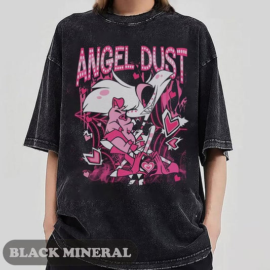 Hazbin Hotel Angel Dust And Fat Nugget Cute T-Shirt, Hazbin Hotel Characters Sweatshirts, Helluva Boss Womenswear Sweaters