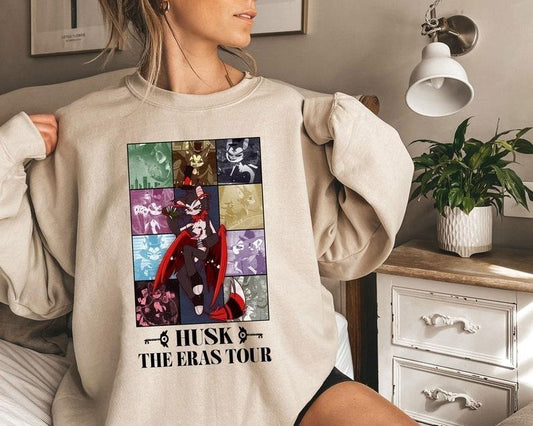Hazbin Hotel Husk Eras TourHazbin Hotel Characters Sweatshirt