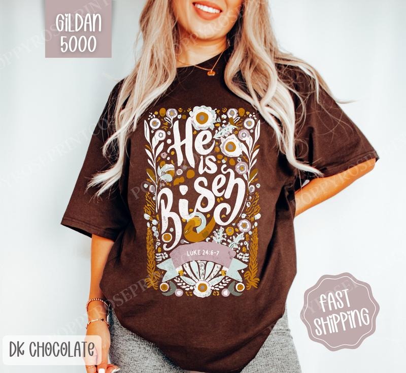 He is Risen Shirt Gildan, Bible Verse Tee, Religious Women's Tshirt Plus Sizes, Gift for Her Hoodie, Sweatshirt