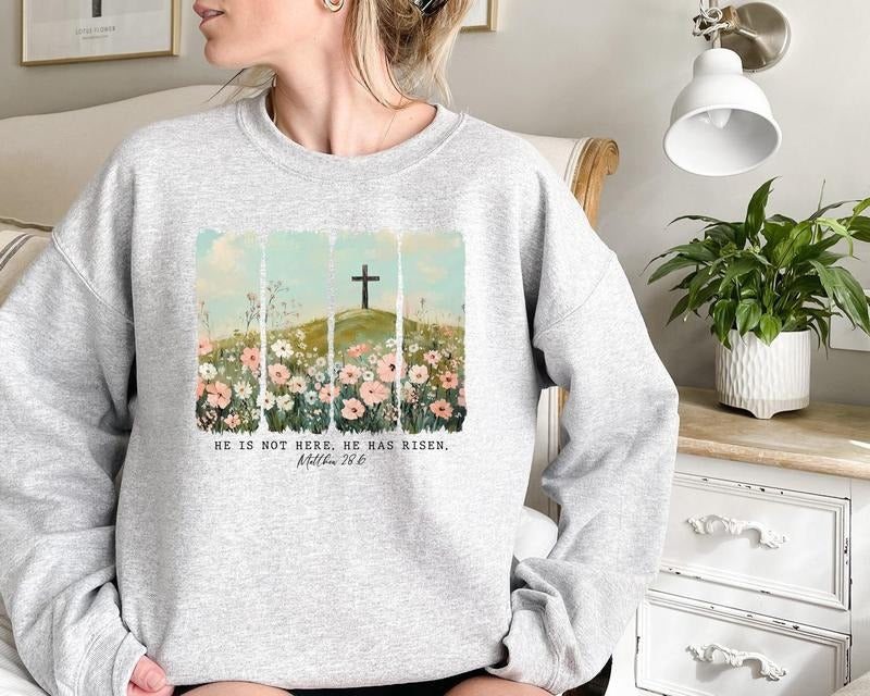 He is not here, he has risen shirt, easter shirt, Christian Shirt, Jesus Easter Shirt, jesus christ easter, bunny shirt,...