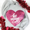 Heart Be Mine Patch Gildan Sweatshirt -- ASH GREY T-Shirts, Hoodie | PureTeeCo.com