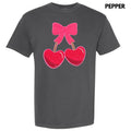 Heart Cherries Sequin Patch Comfort Colors T-Shirt Hoodie, Sweatshirt | PureTeeCo.com