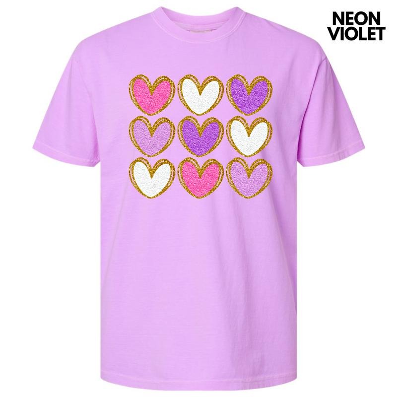 Heart Faux Glitter Collage Comfort Colors T-Shirt 'NLB Hoodie, Sweatshirt | PureTeeCo.com