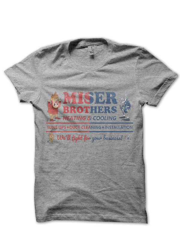 Heating and Cooling Miser Brothers Grey T-Shirt Hoodie, Sweatshirt | PureTeeCo.com
