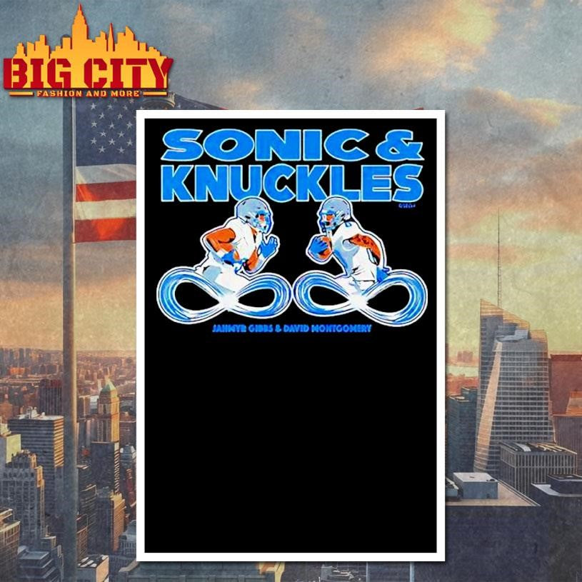 Hedgehog Knuckles Jahmyr Gibbs David Montgomery Graphic Shirt