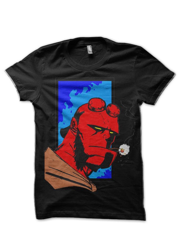 Hell boy Portrait Black Half T-Shirt Hoodie, Sweatshirt | PureTeeCo.com