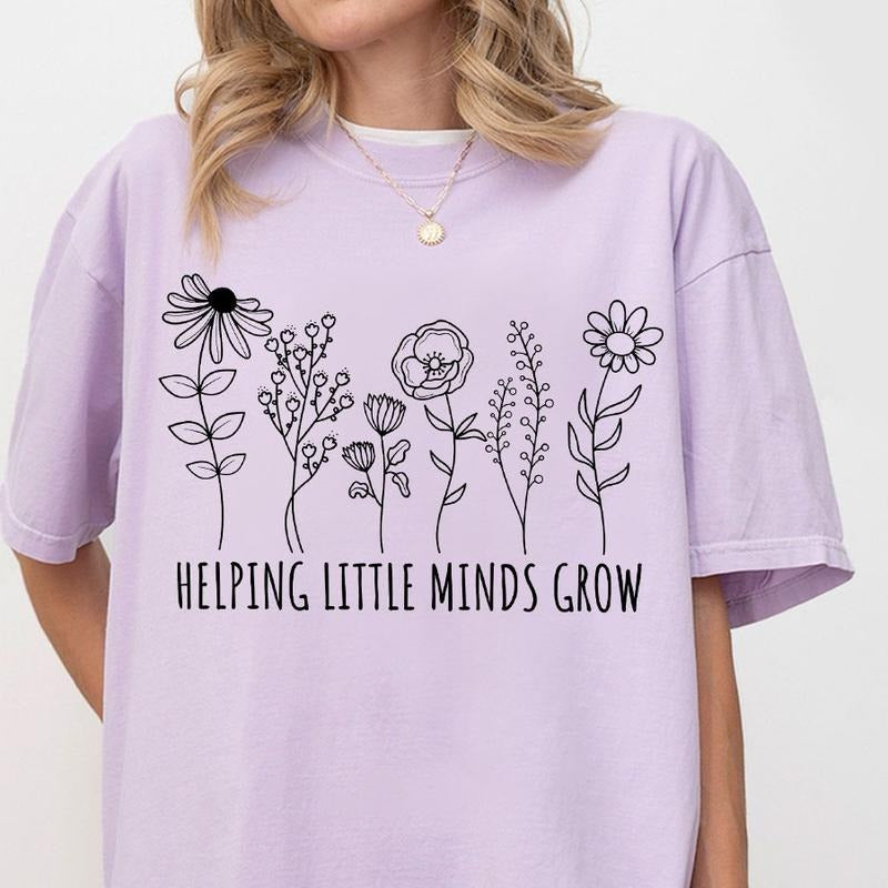 Helping Little Minds Grow Shirt, Wildflower Shirt, Teacher Shirts, Teacher Appreciation Gifts, Teacher Life Tee, Back To...