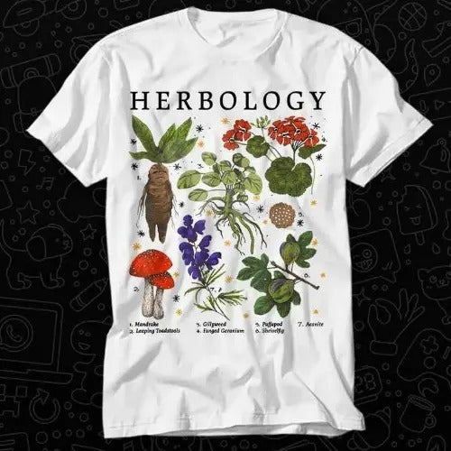 Herbology Plants Gardening Botanical Plant Lover Magic Wizard T Shirt Gift For Womens Mens Unisex Top Adult Tee Vintage...