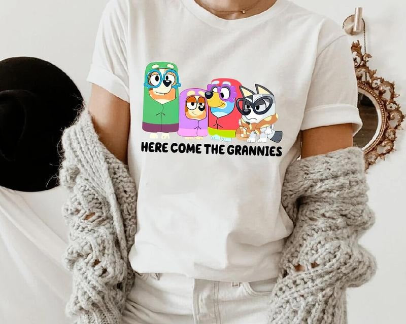Here Come The Grannies Bluey Shirt, Bluey Birthday Sweatshirt, Bluey Family Shirt, Family Matching Shirt, Trending...