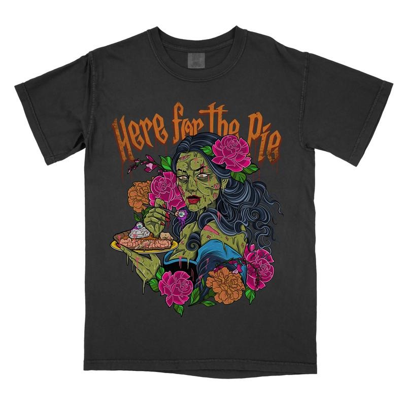 Here For The Pie- Comfort Colors Graphic Tee Menswear Hoodie, Sweatshirt | PureTeeCo.com