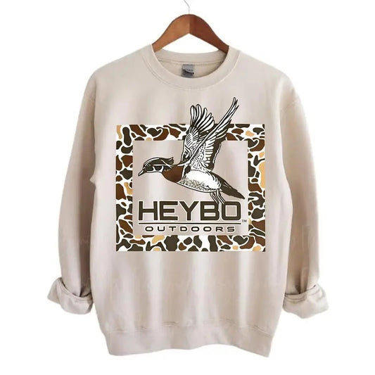 Heybo Outdoors Phesant Ducks Sweatshirt, Graphic Quote Sweatshirt, Gift For Woman, Gift For Man Classic Unisex, sweatshirt hot trend
