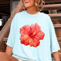 Hibiscus flower Graphic Beach Shirt ~ Unisex Apparel Relaxed Fit Printed In The USA Clothing Womenswear Casual Comfort...