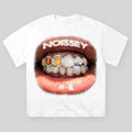 High quality Retro Lip Grills Print T-Shirt, Y2k Clothing, Unisex Cotton Crewneck T-Shirt