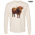 Highland Cow Faux Rhinestone Long Sleeve Comfort Colors T-Shirt Hoodie, Sweatshirt | PureTeeCo.com