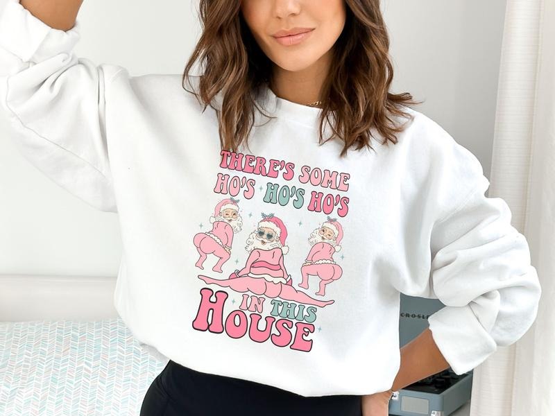 Ho Ho Ho in The House Christmas Sweatshirt T-Shirts, Hoodie | PureTeeCo.com