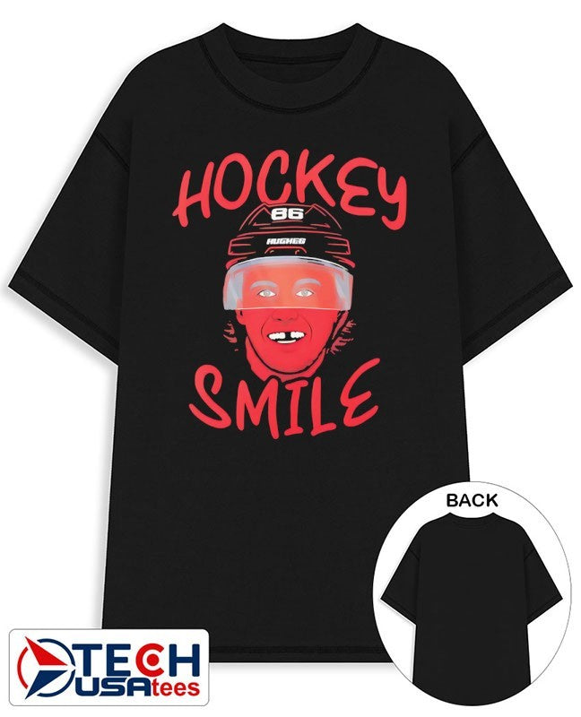 Hockey smile Jack Hughes Team USA shirt