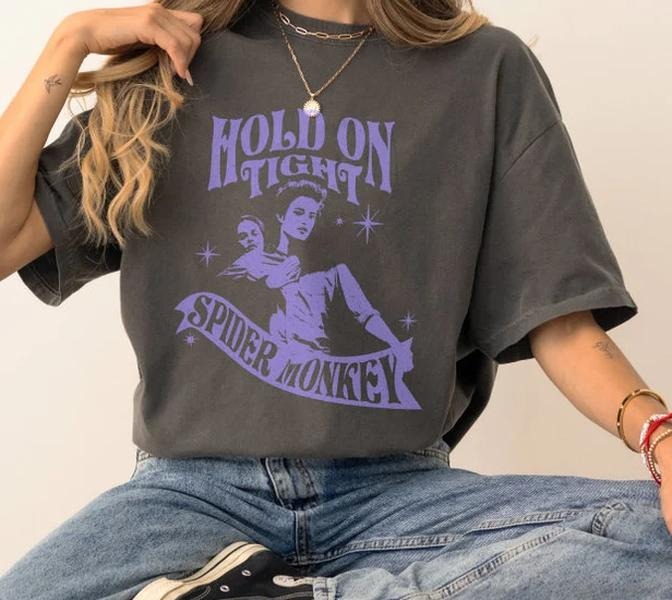 Hold On Spider Monkey Tee - Womenswear Fabric Sweatshirts Hoodie | PureTeeCo.com