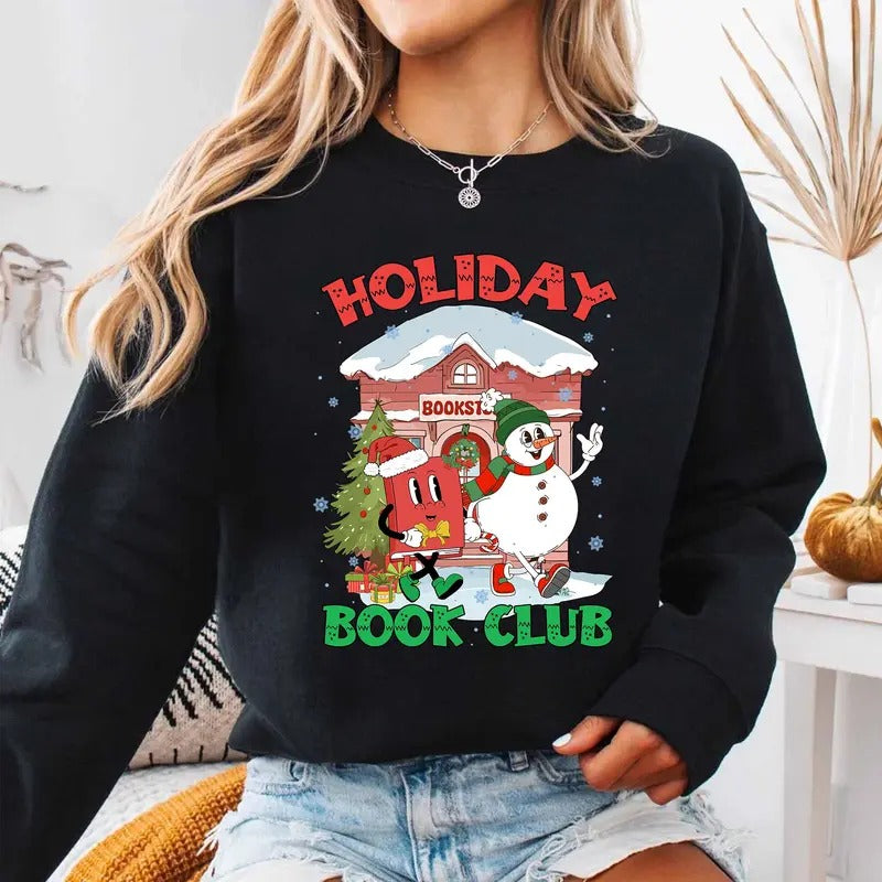 Holiday Book Club Christmas Shirt Book Lovers Christmas Shirt Bookworm Christmas Shirt Christmas Teacher Shirt Librarian...