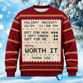 Holiday Receipt Ugly Christmas Sweater